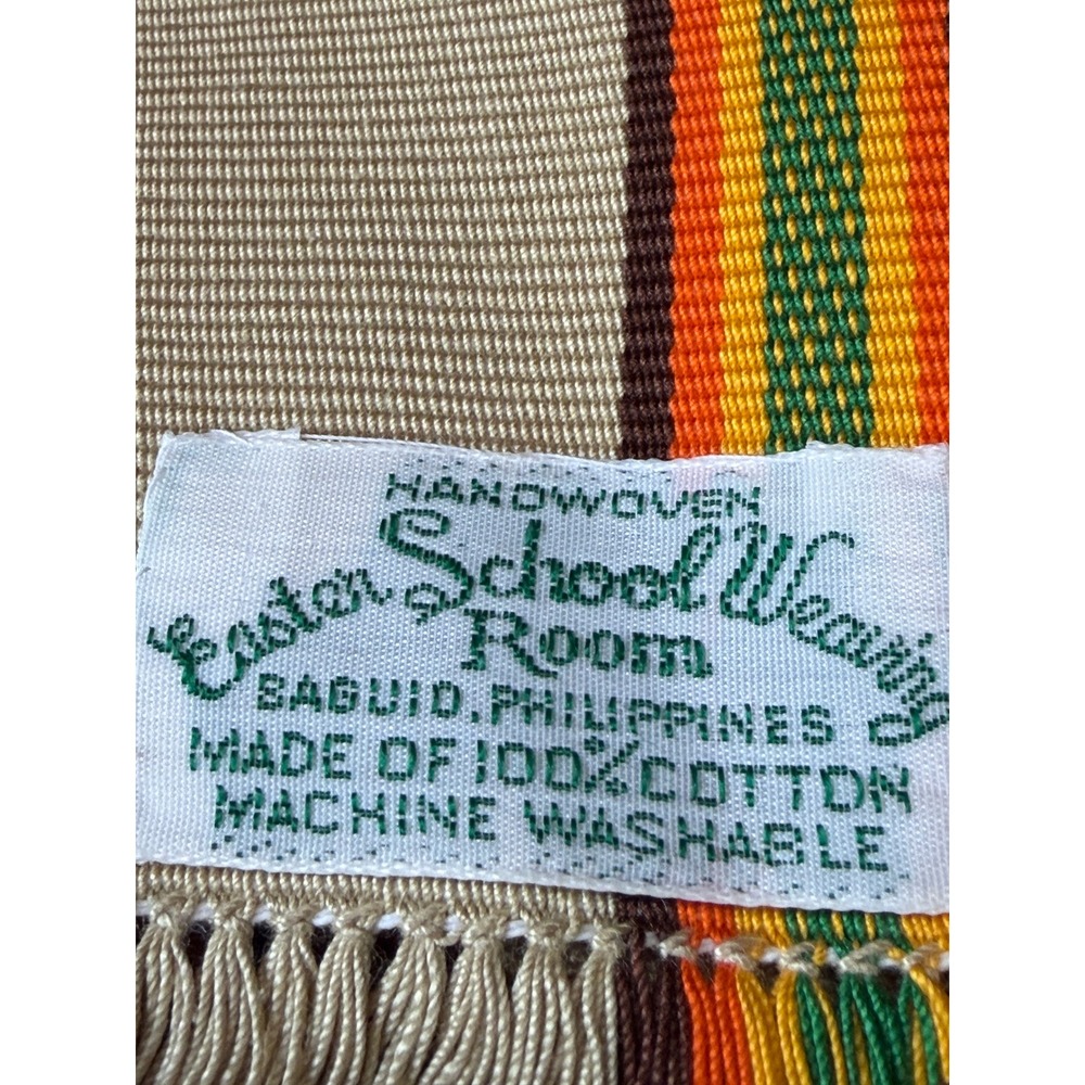 Easter School Weaving Handwoven Cotton Placemat Napkin Set Philippines Vintage